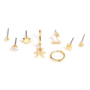 Gold Plated Pisces Star Sign Ear Stackers